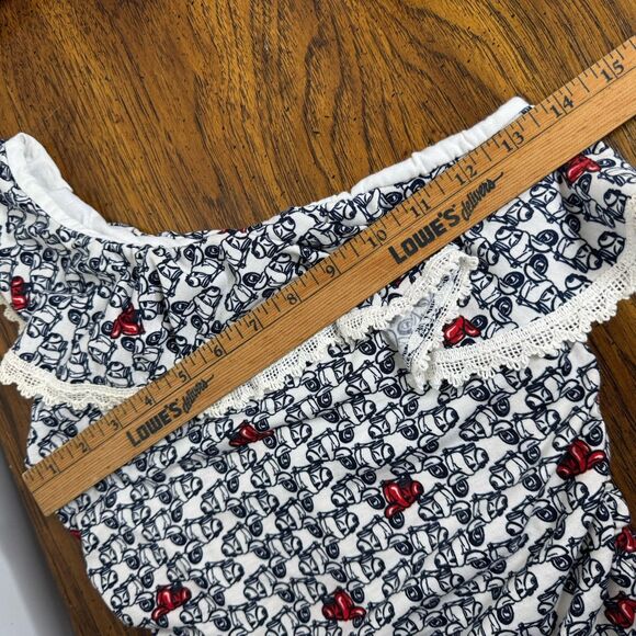 Rewind Size XS One Shoulder Romper Lace Trim Ruched Waist Denim Shorts - Picture 11 of 12